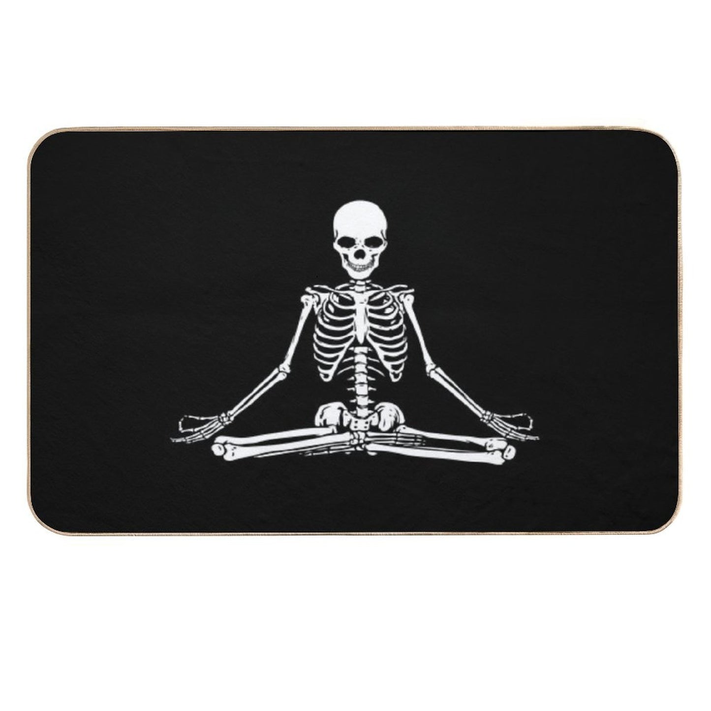 Meditating Skeleton Pet-Safe Bath Mat