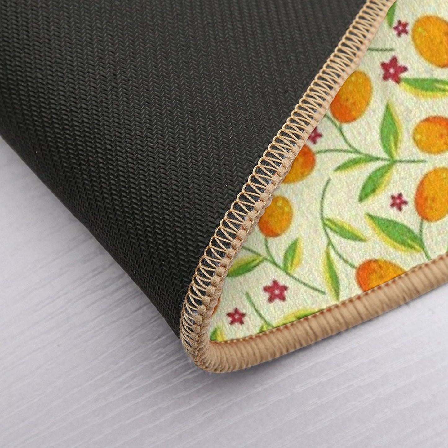 Orange Citrus Floral Pattern – Seamless Summer Fruit Botanical Illustration Odorless Bath Mat