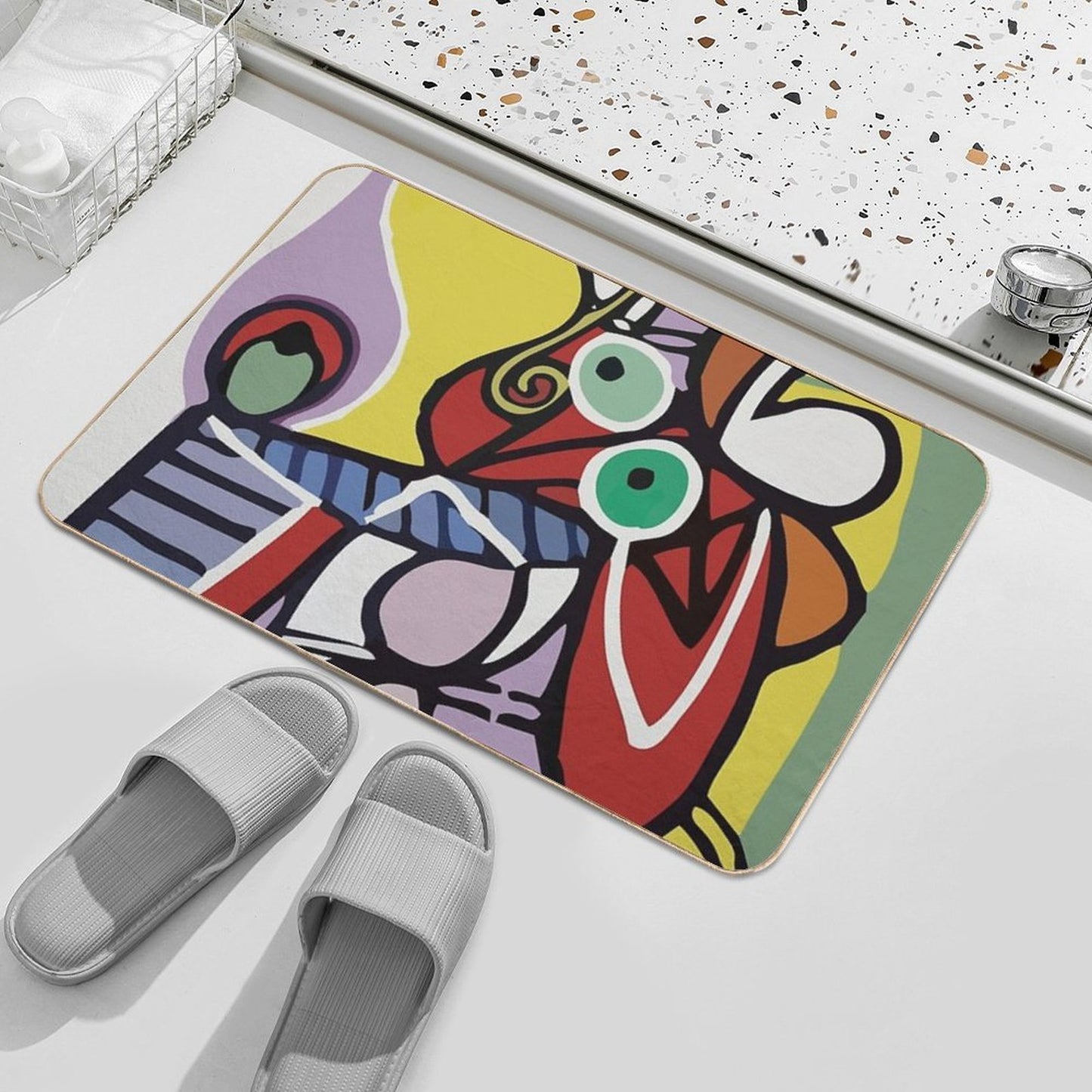 Abstract Art VectorArt Repositionable Bath Mat