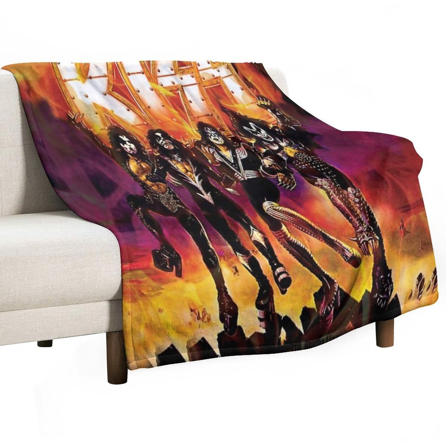 Kiss The Band T Shirt Durable Throw Blanket