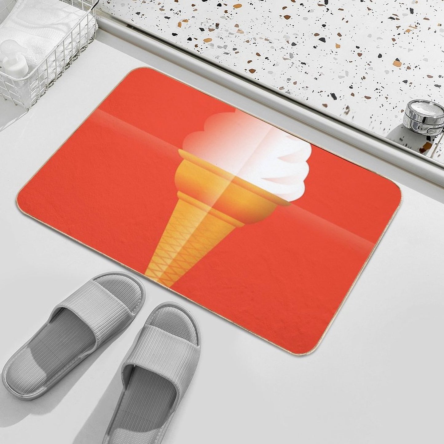 Art Deco Ice Cream Repositionable Bath Mat