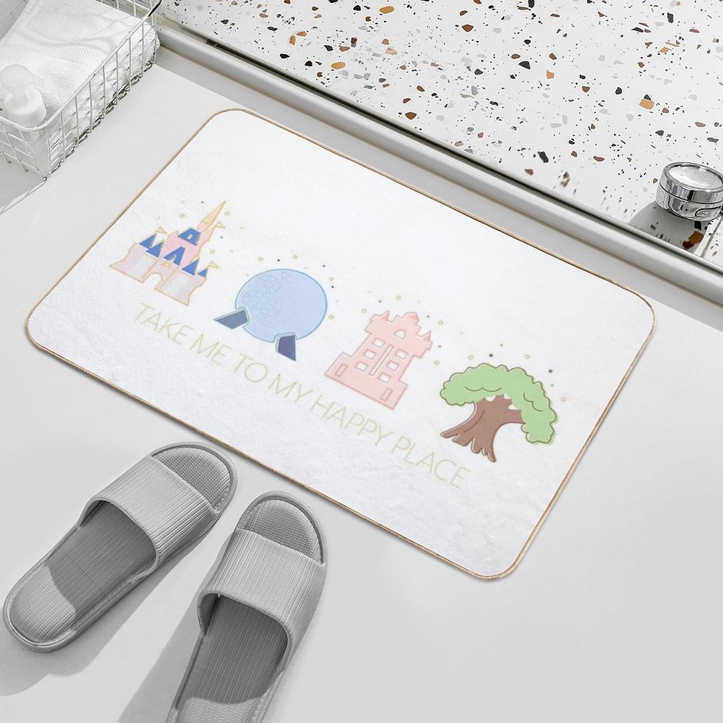 Take Me to My Happy Place - Four Magic Kingdoms Dirt-Trapping Bath Mat