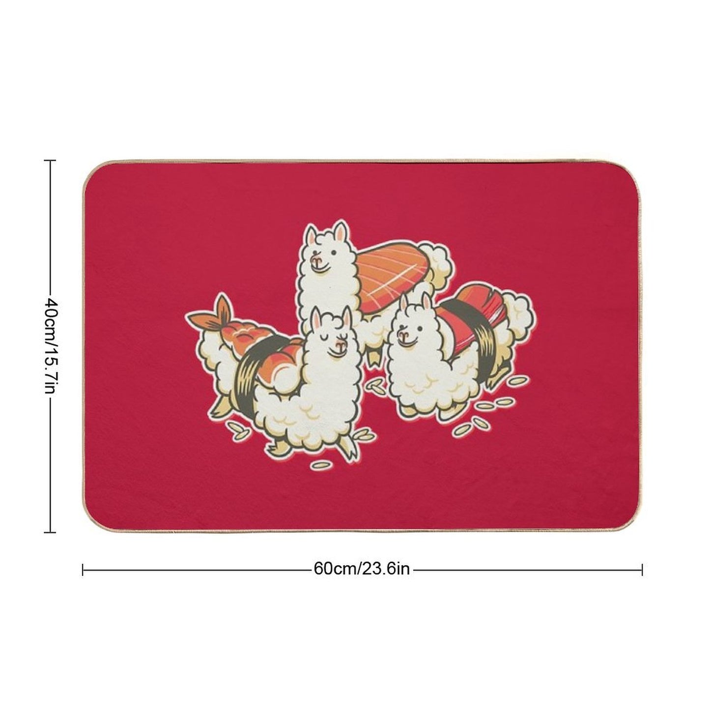 Alpaca Sushi Niguiri Eco-Friendly Bath Mat