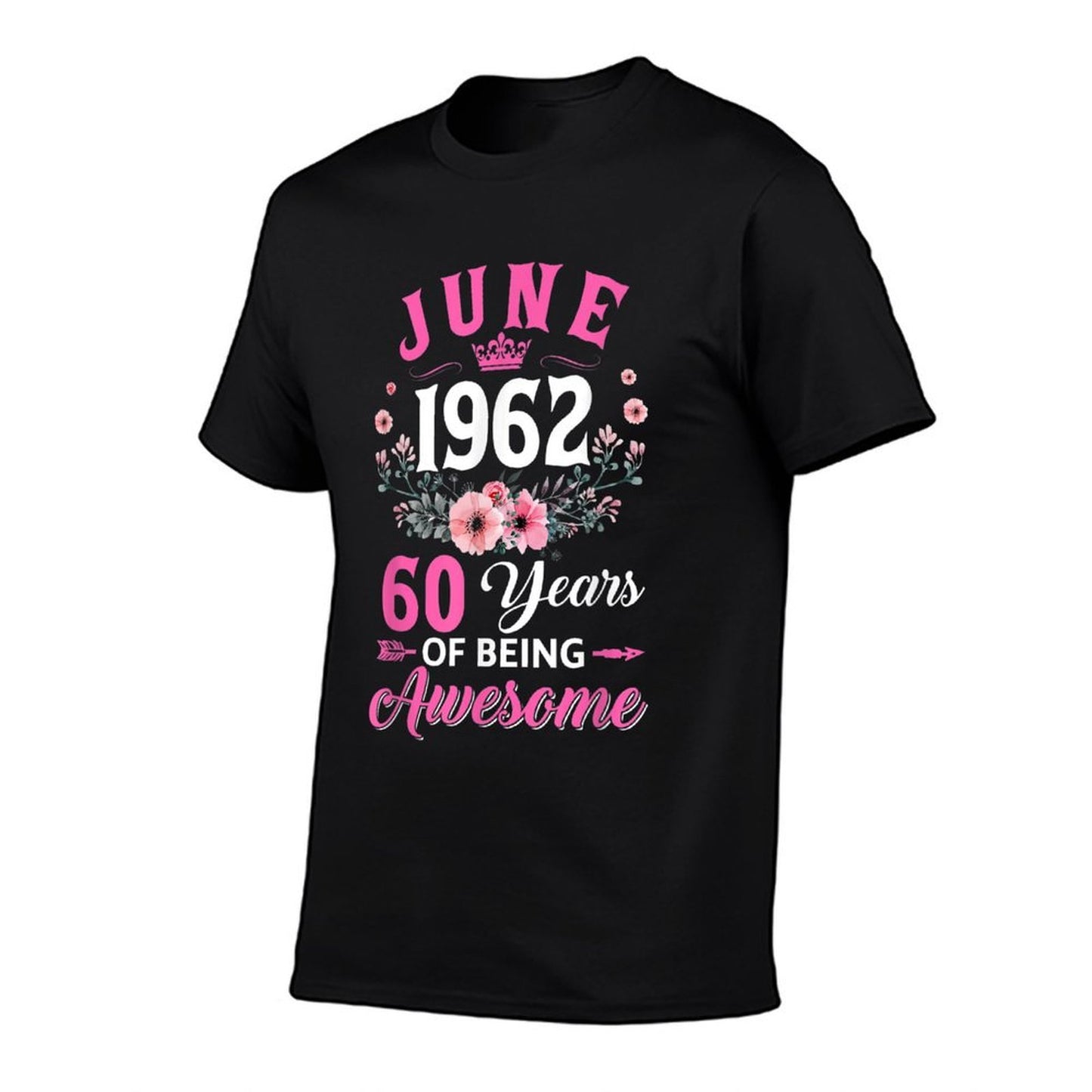 60 Year Old Made In June 1962 60Th Birthday Women Rolled Sleeves T-Shirt
