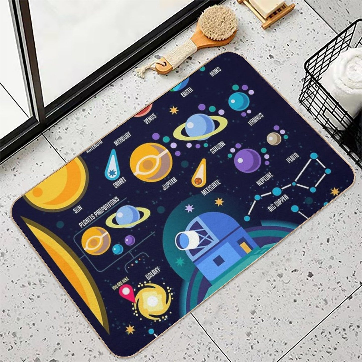 Space Universe Solar Big Bang Toxin-Free Bath Mat