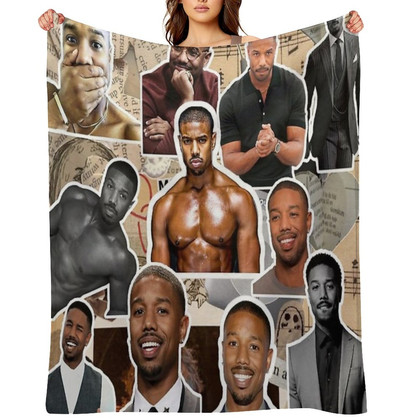 Michael B Jordan Photo Collage All-season Throw Blanket