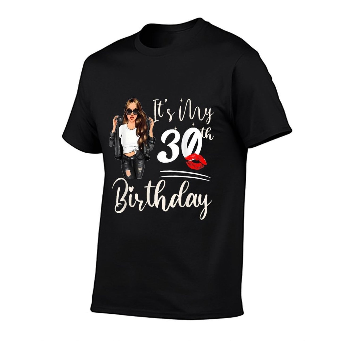 30 Years Old Black Melanin Women Girl It's My 30th Birthday Polyester Blend T-Shirt