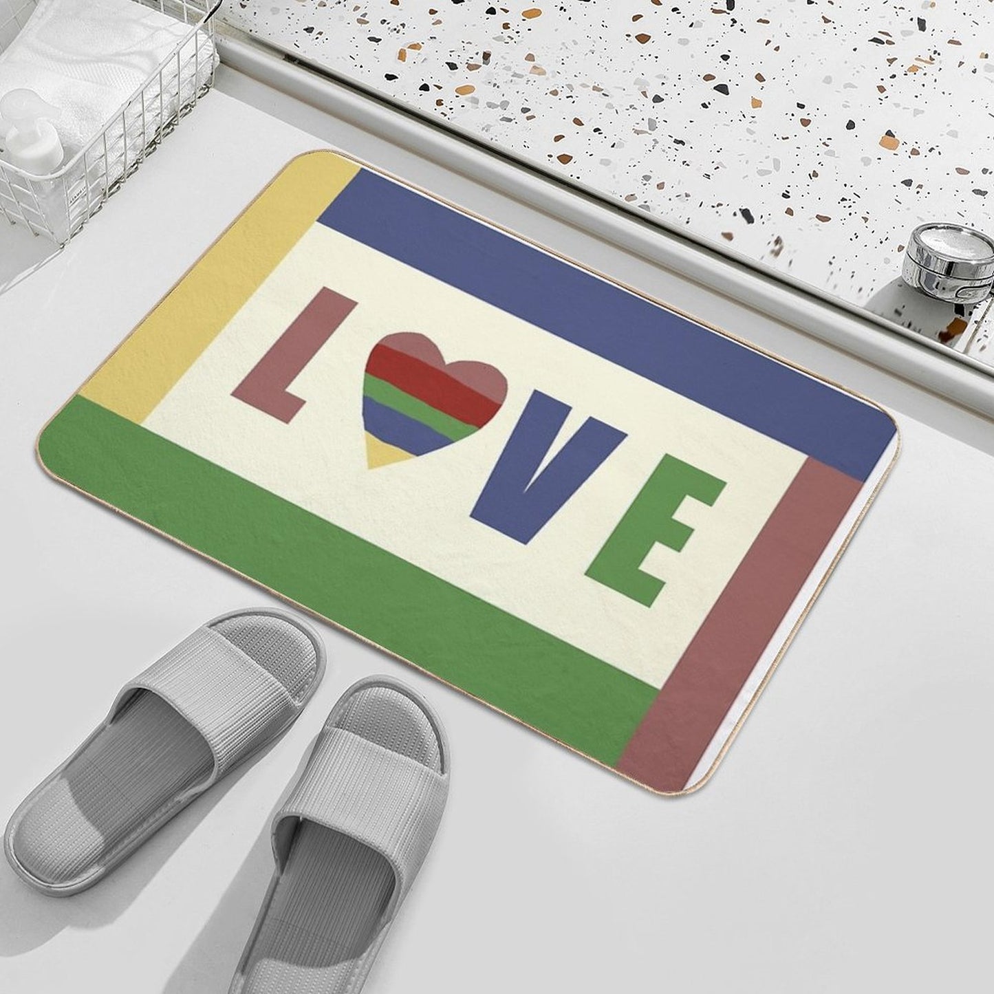 Lot Bathroom Repositionable Bath Mat