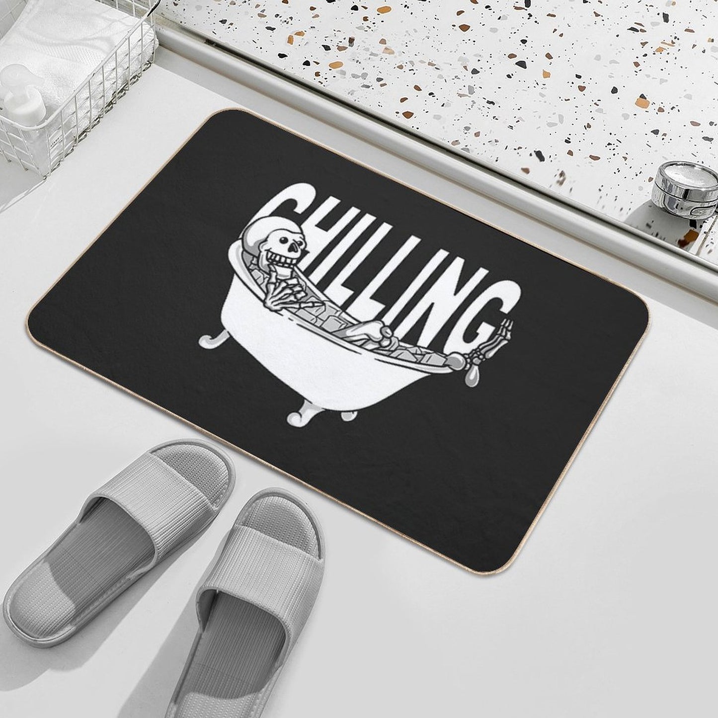 Chilling in Ice Bath Toxin-Free Bath Mat