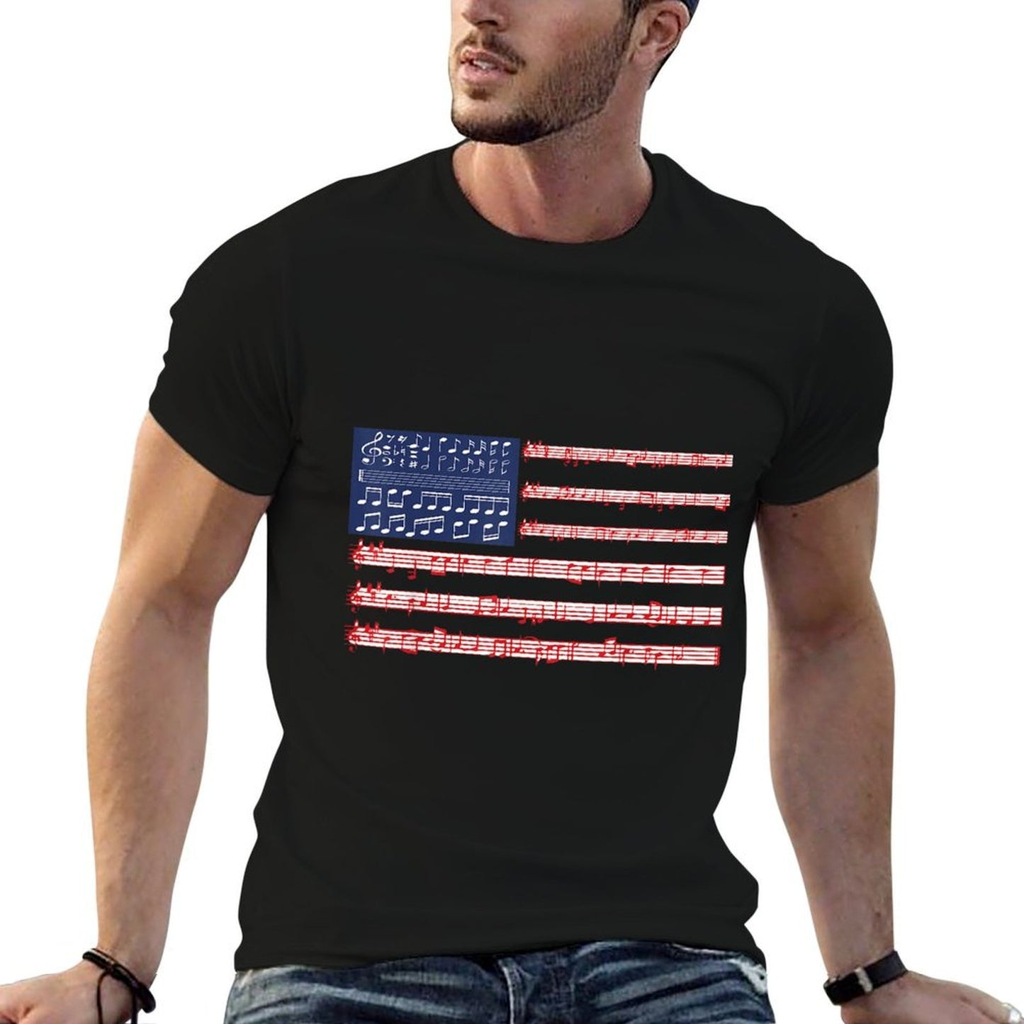 4th Of July National Anthem Music Note USA Kids Adults Breathable T-Shirt