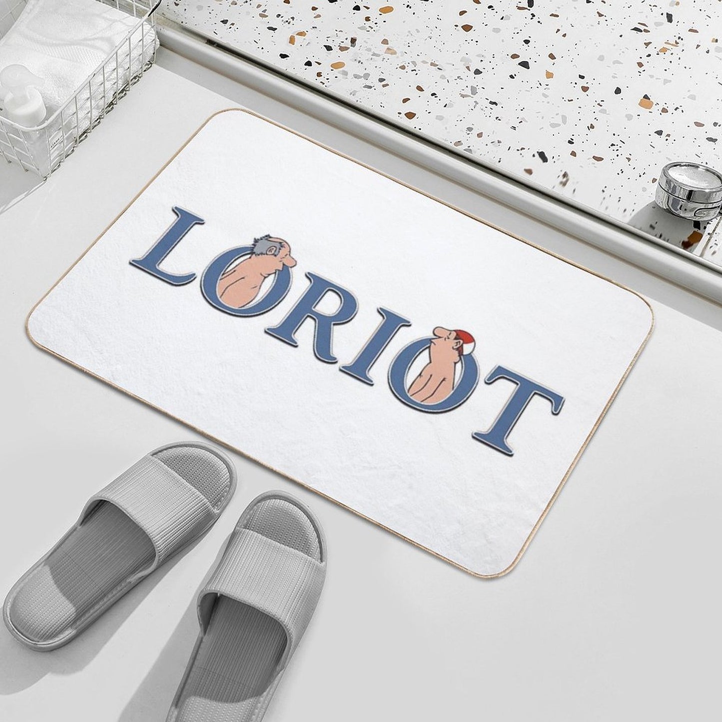 Loriot, Gentlemen in The Bathroom Non-Slip Bath Mat