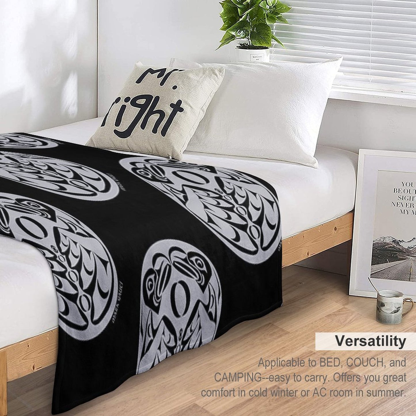 Coast Salish Eagle Multi-functional Throw Blanket