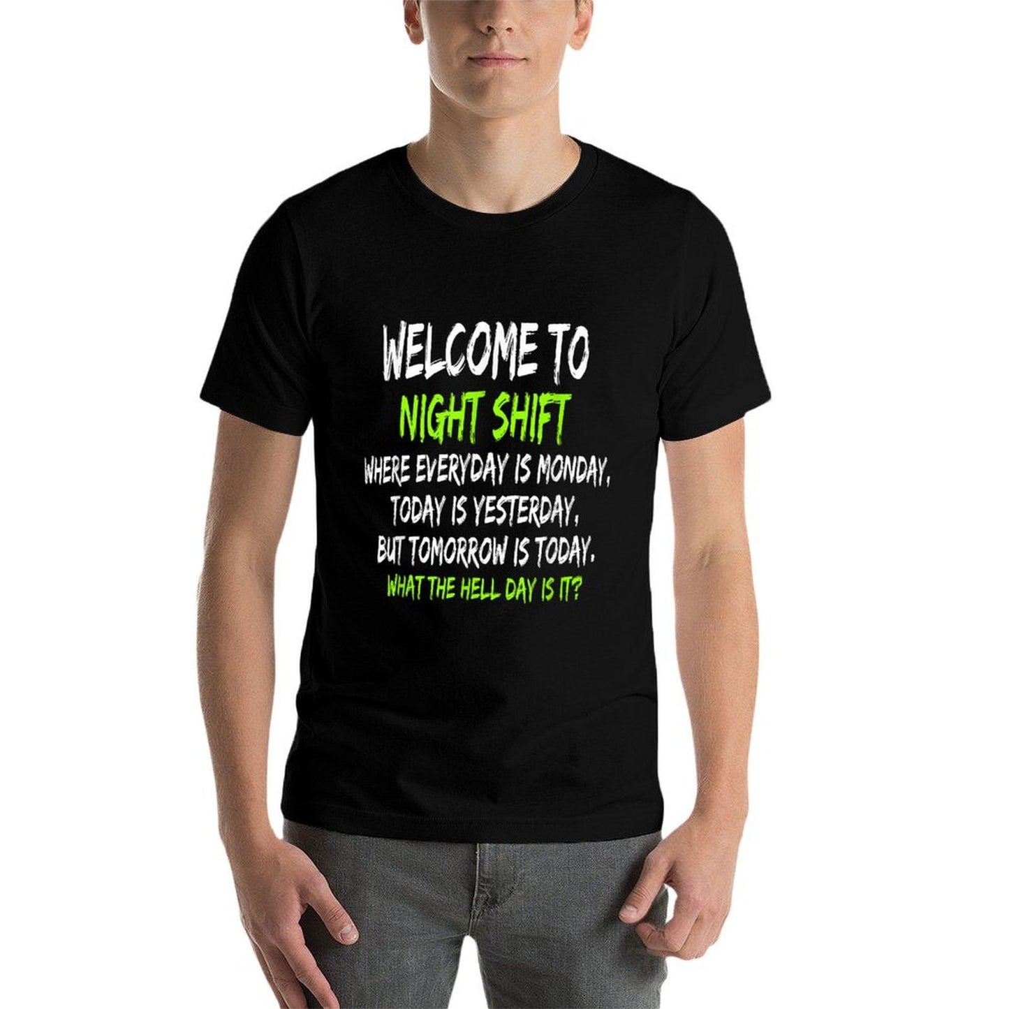 Night Shift Workers, Funny Midnight Shift Summer-ready Fabric T-Shirt