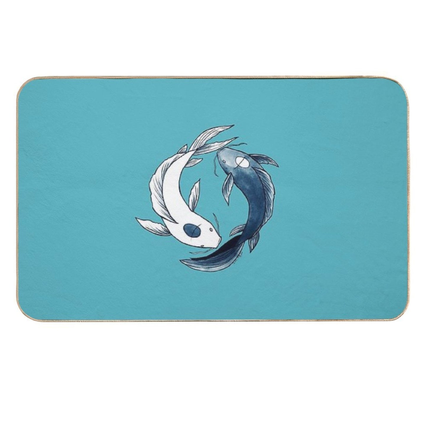 Tui And La - Yin & Yang Koi Fade-Resistant Bath Mat