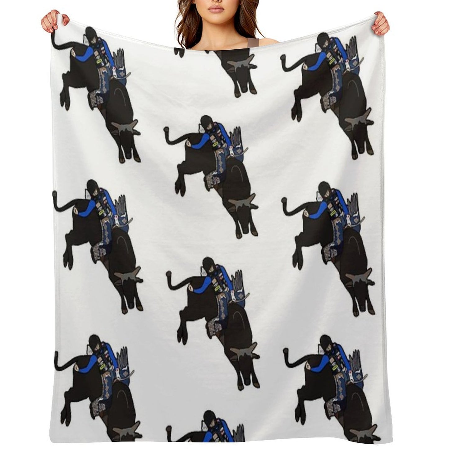 Bull Rider Stetson Wright Easy Care Throw Blanket
