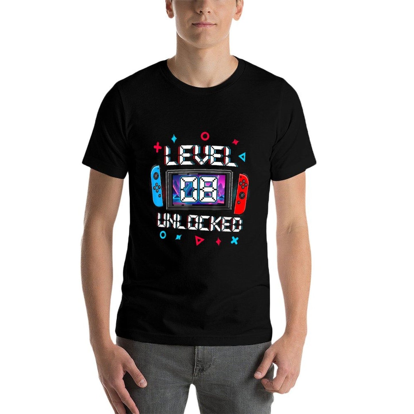 Level 8 Unlocked Gamer 8th Birthday Gift Video Game Boys  Breathable T-Shirt