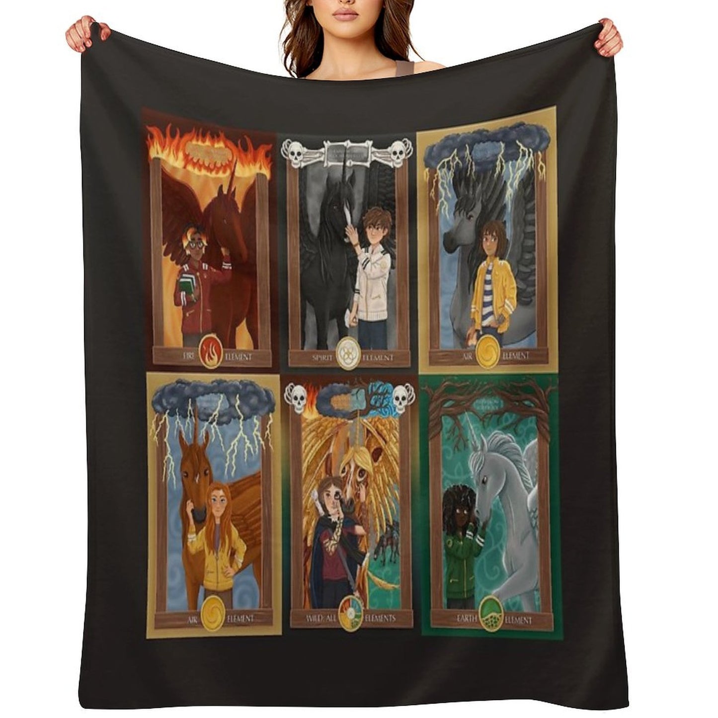 Skandar Character Portraits Multi-functional Throw Blanket