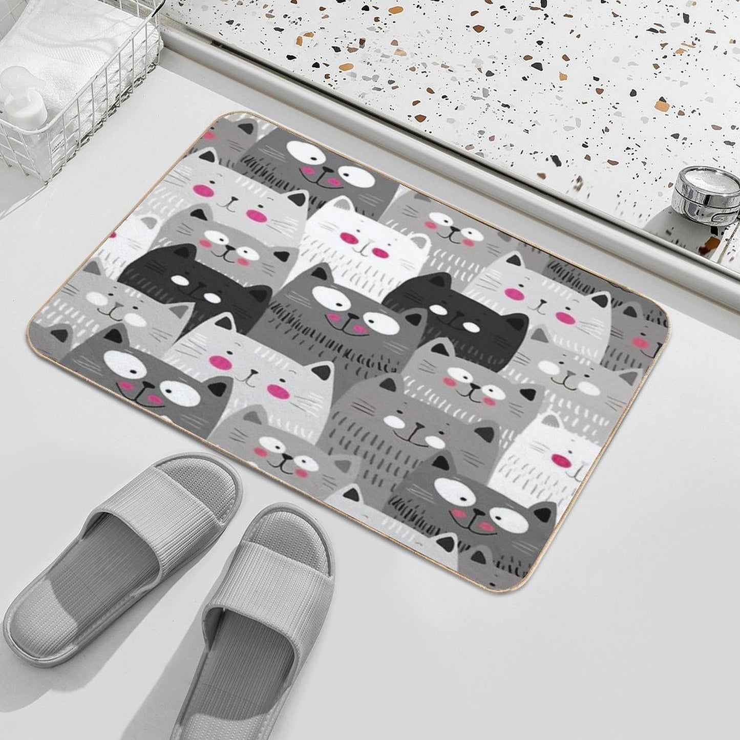 Cats Stain-Proof Bath Mat