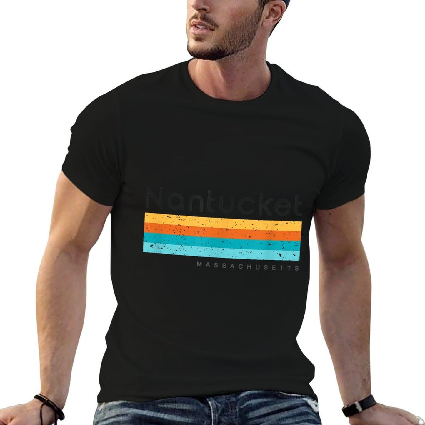 Vintage Nantucket Massachusetts Retro Design T-shirt Soft T-Shirt