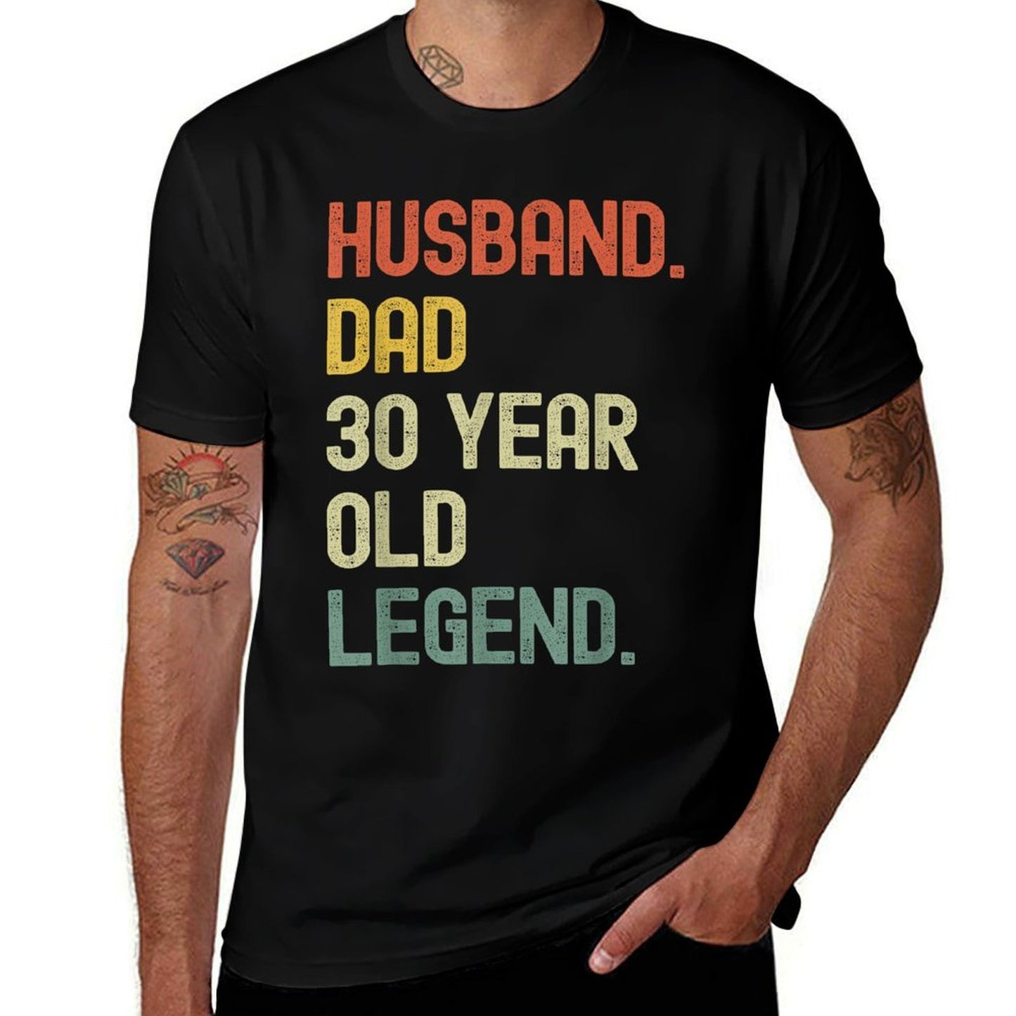Husband Dad 30 Year Old Legend Retro 30th Birthday Gift Wrinkle-resistant T-Shirt