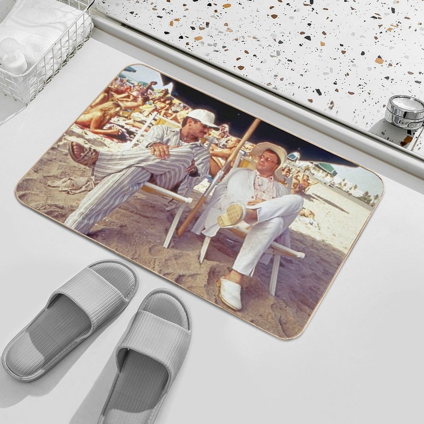 The Birdcage Beach Vibes Durable Bath Mat