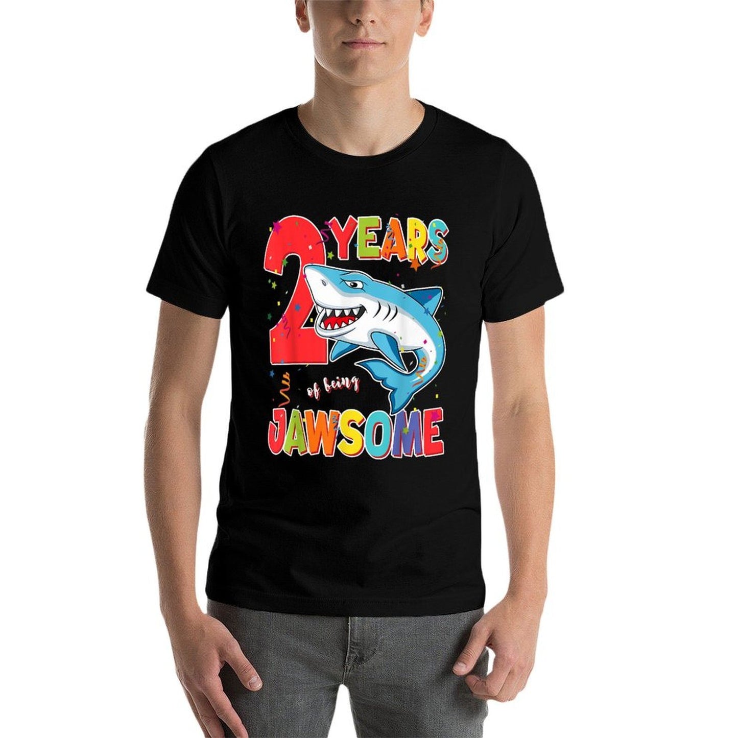 2 Year Old Boys Kids JawSome Shark 2nd Two Year Birthday Easy-care T-Shirt