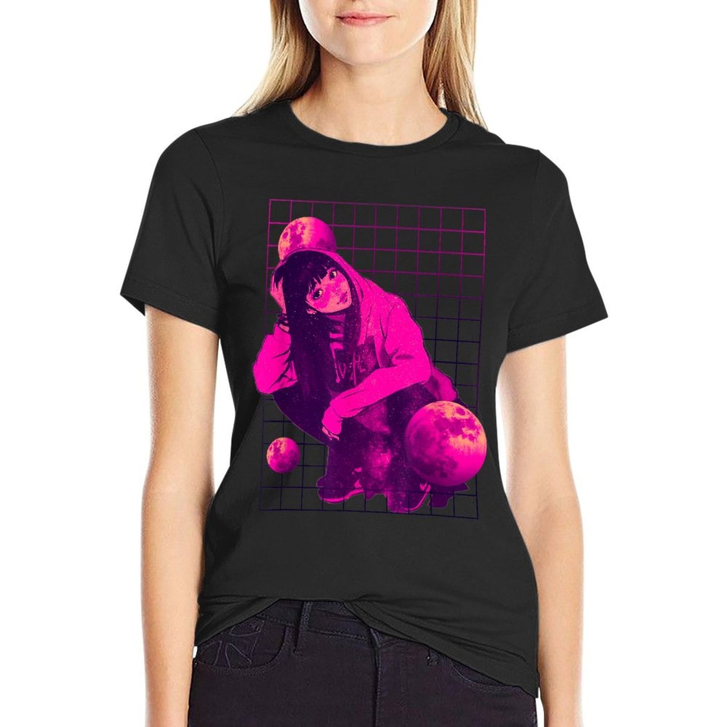 Anime Girl Japanese Aesthetic Anime Otaku Lightweight T-Shirt