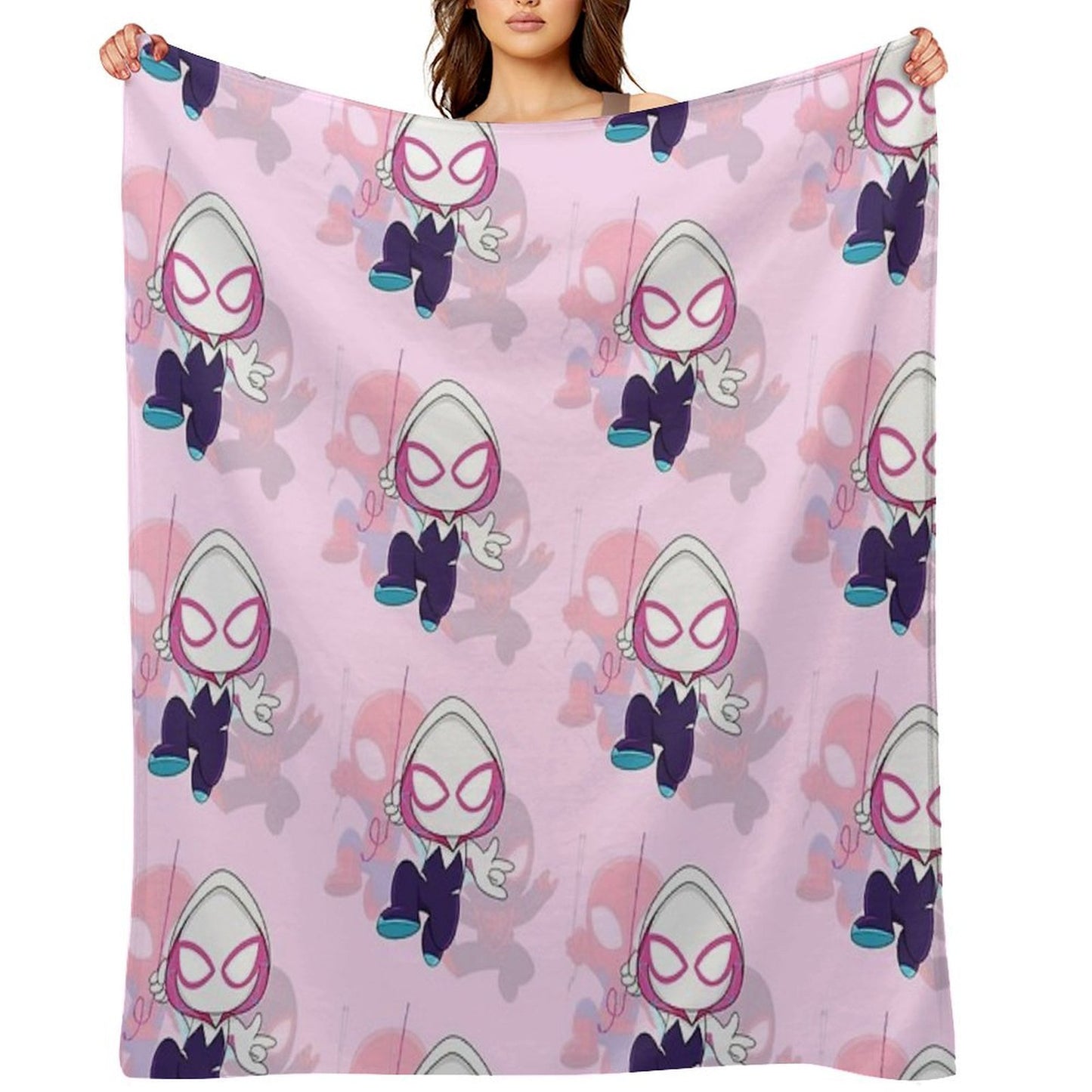 Cartoon Spider Ghost, Cute Baby Spidey Girl, Grl Pwr, Cartoon Ghost Premium Throw Blanket