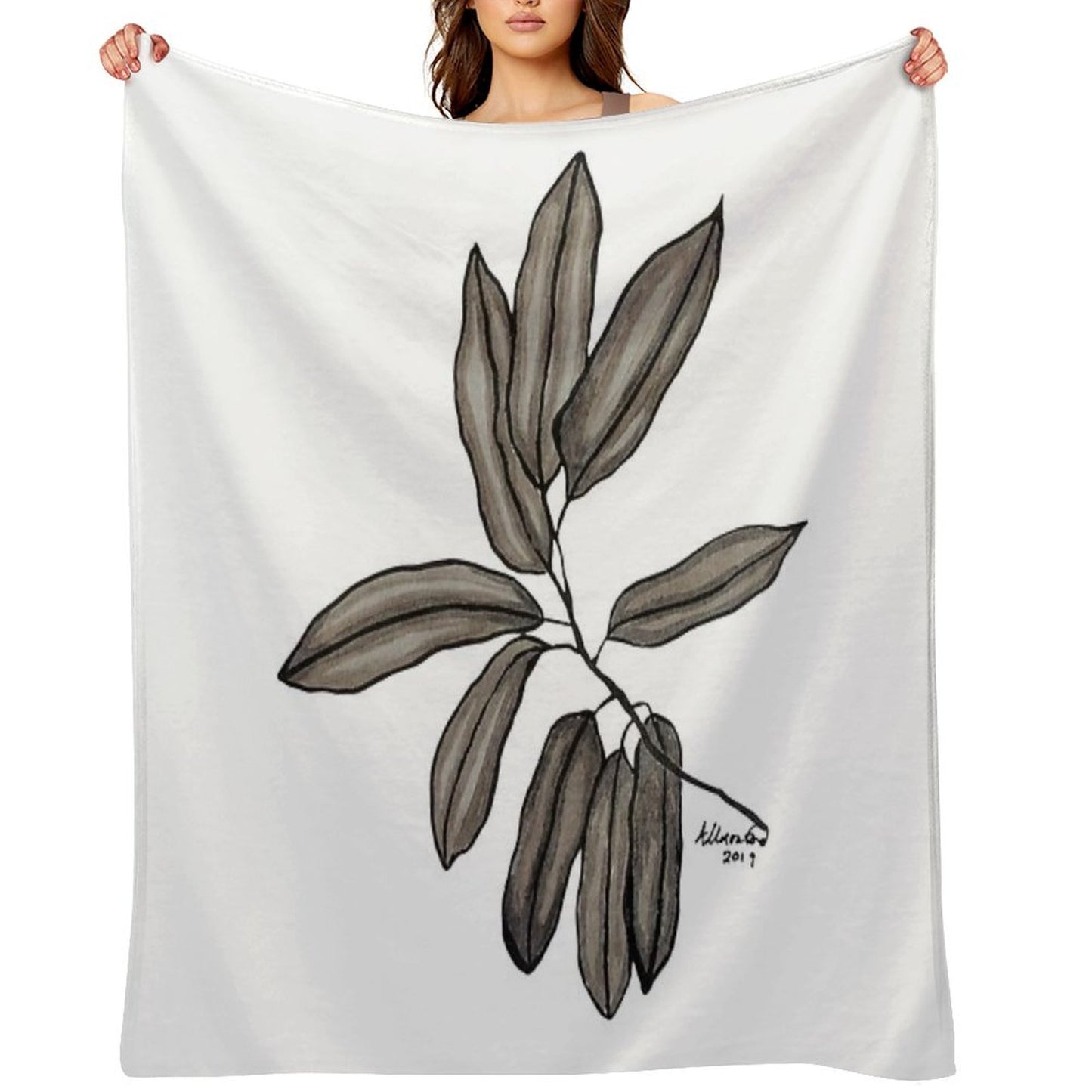 Quiet Willow Leaves, 2019 Eco-conscious Throw Blanket