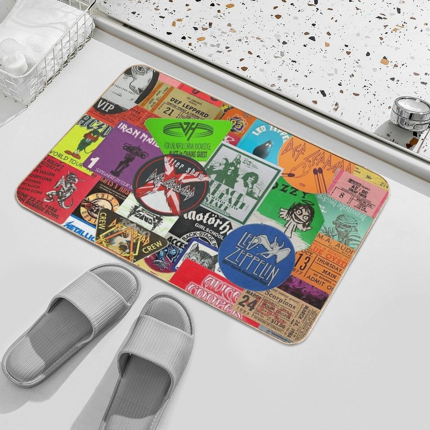 I Miss Concerts - Hard Rock And Heavy Metal Ticket Stubs And Backstage Passes Odorless Bath Mat