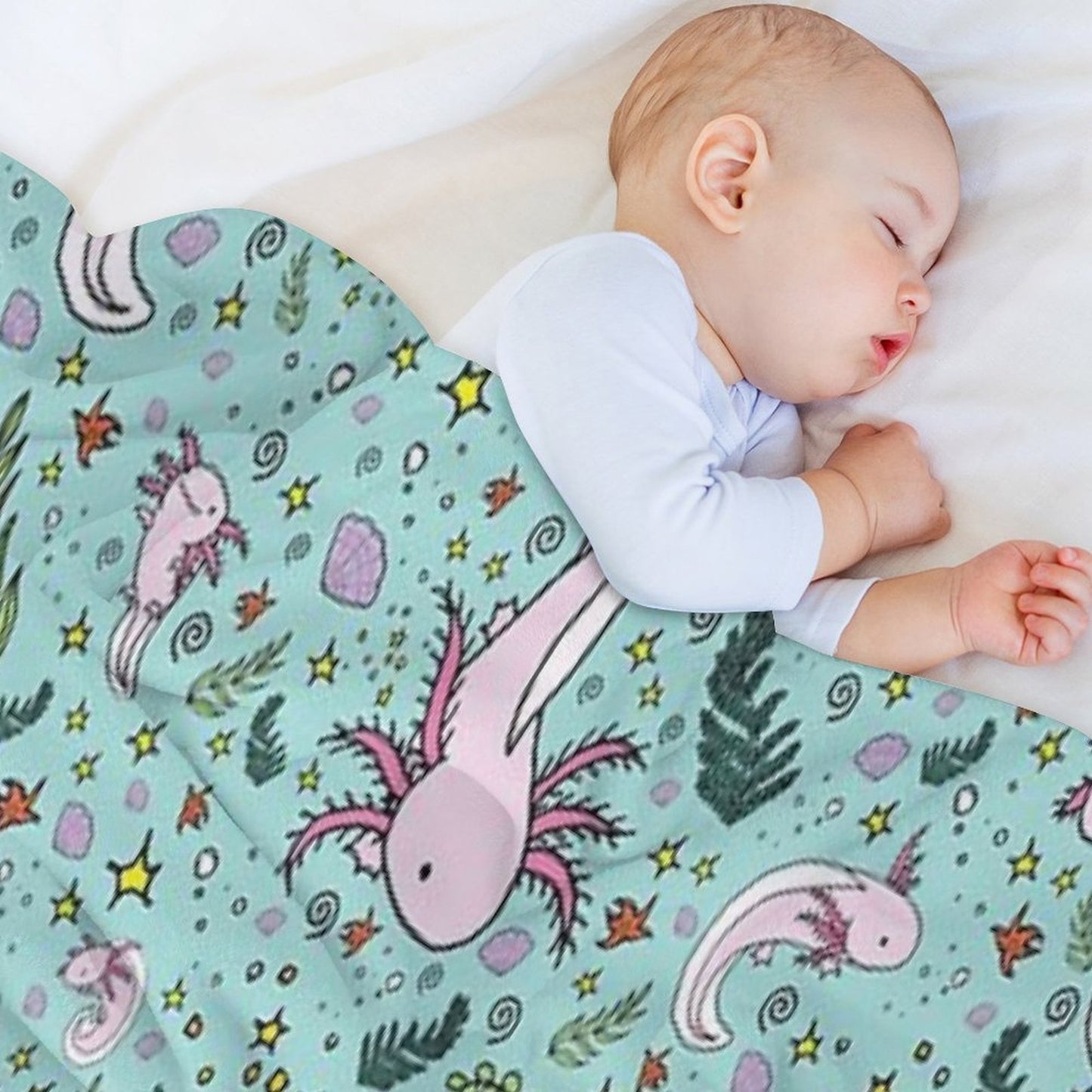 Axolotl Plush Throw Blanket