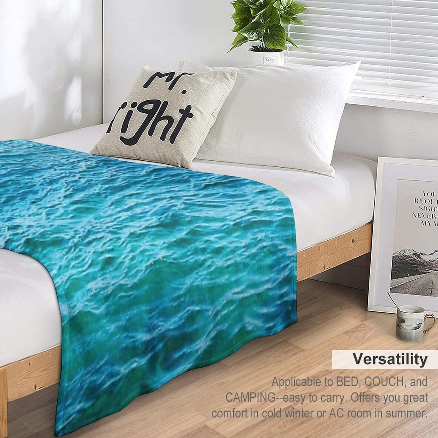 Turquoise Ocean Multi-functional Throw Blanket