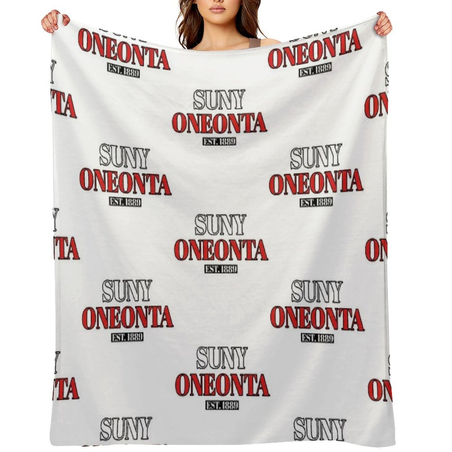 SUNY Oneonta Straightforward Velvety-soft Throw Blanket