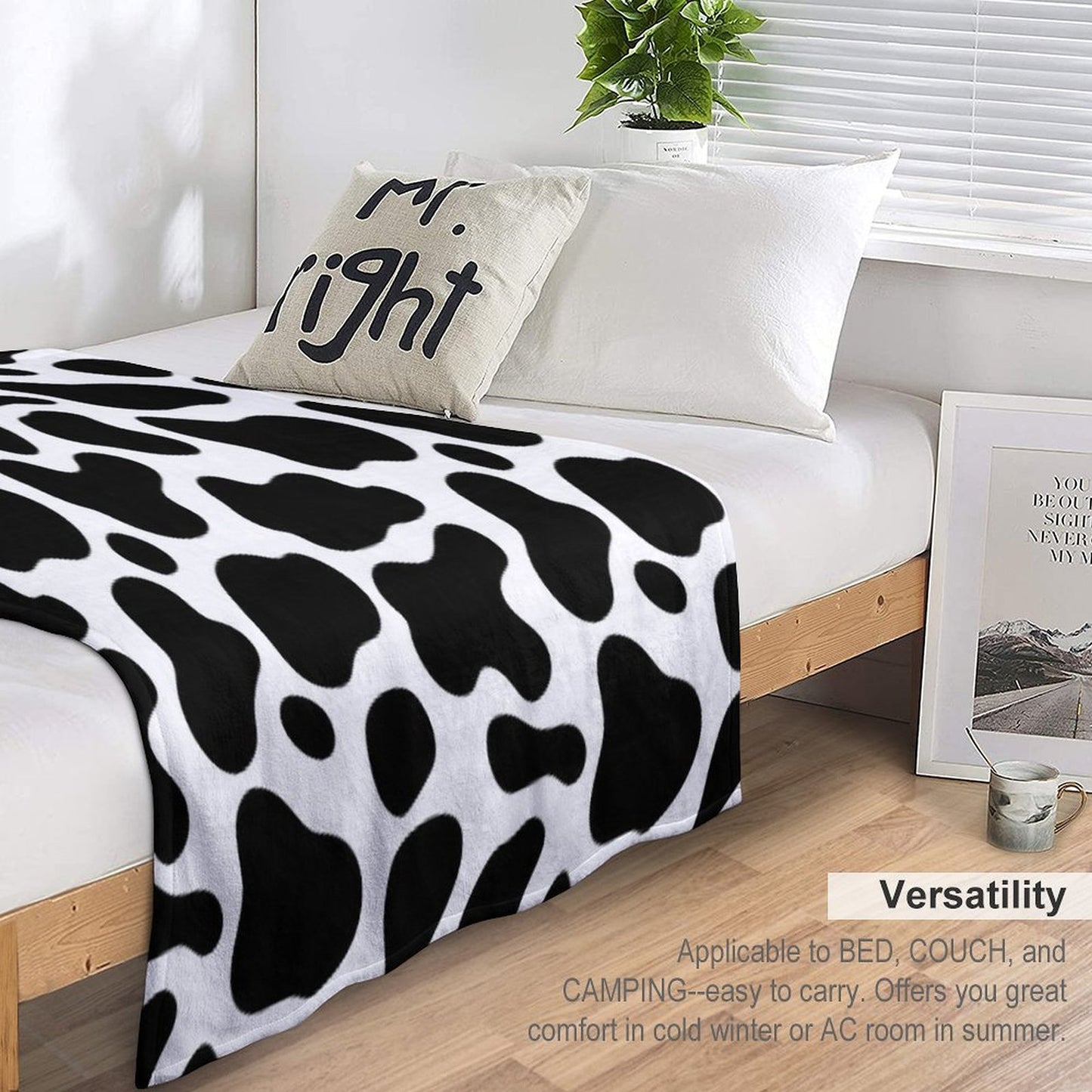 Cow Pattern Eco-conscious Throw Blanket