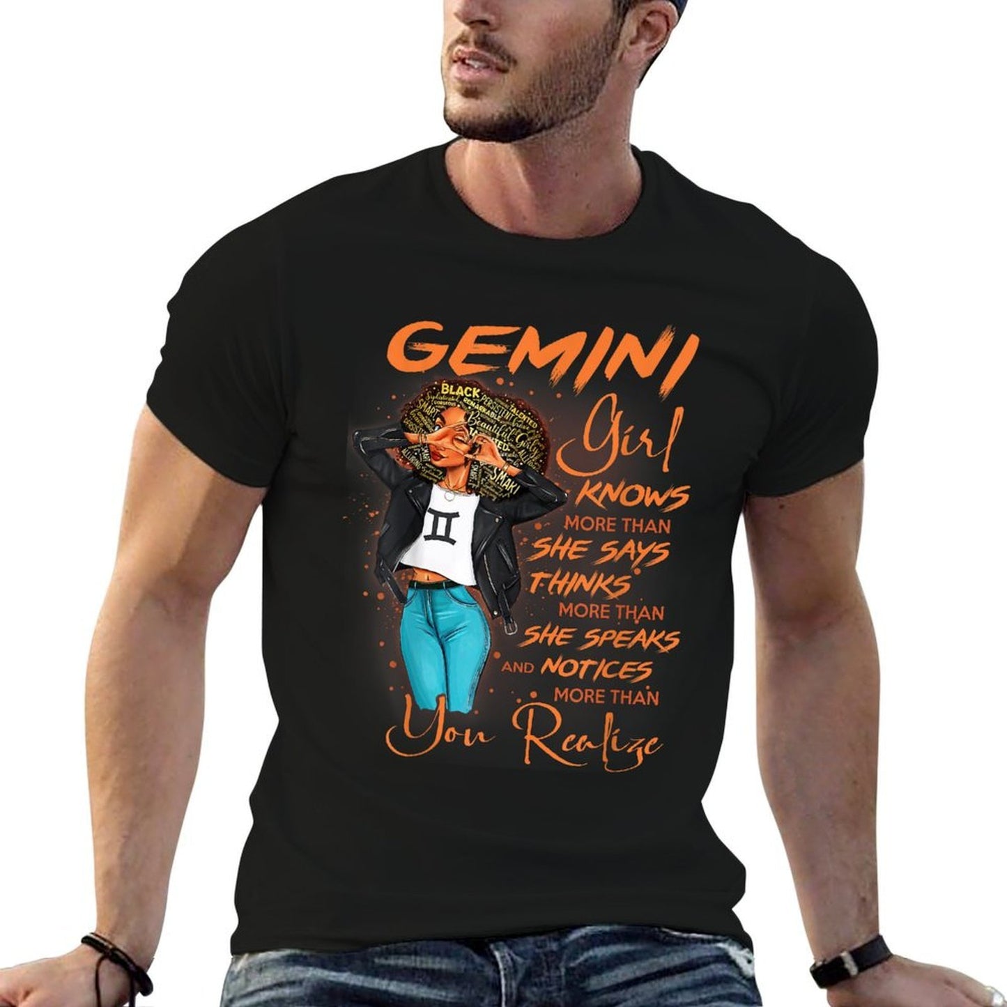Gemini Girl Knows More Than She Says For Black Women Polyester Blend T-Shirt