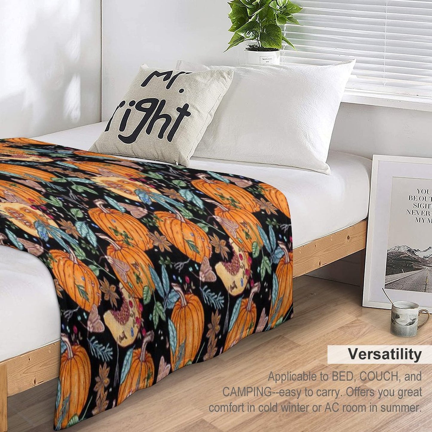 Magic Autumn Pumpkins Versatility Throw Blanket
