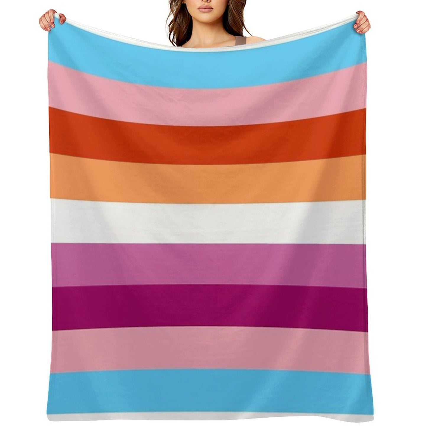 Trans Lesbian Flag Machine-washable Throw Blanket