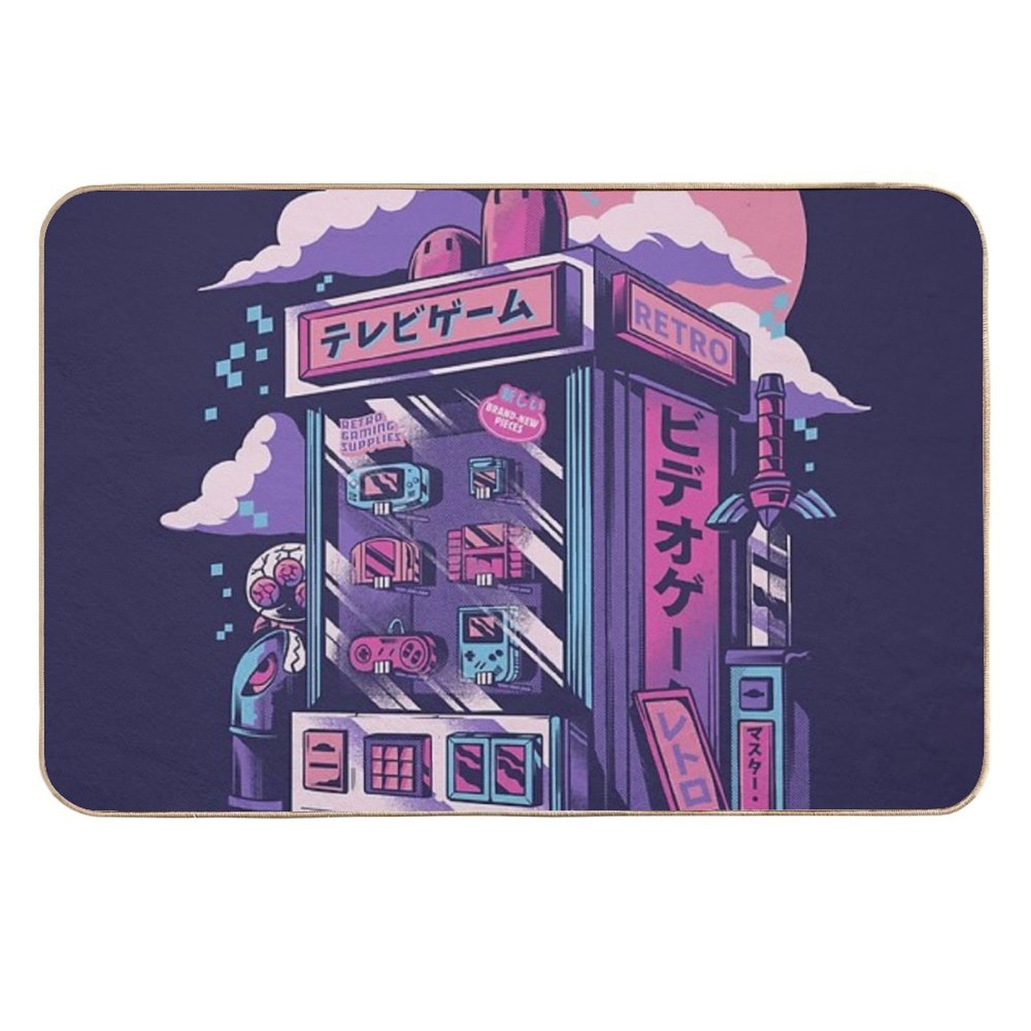 Retro Gaming Machine Easy To Clean Bath Mat