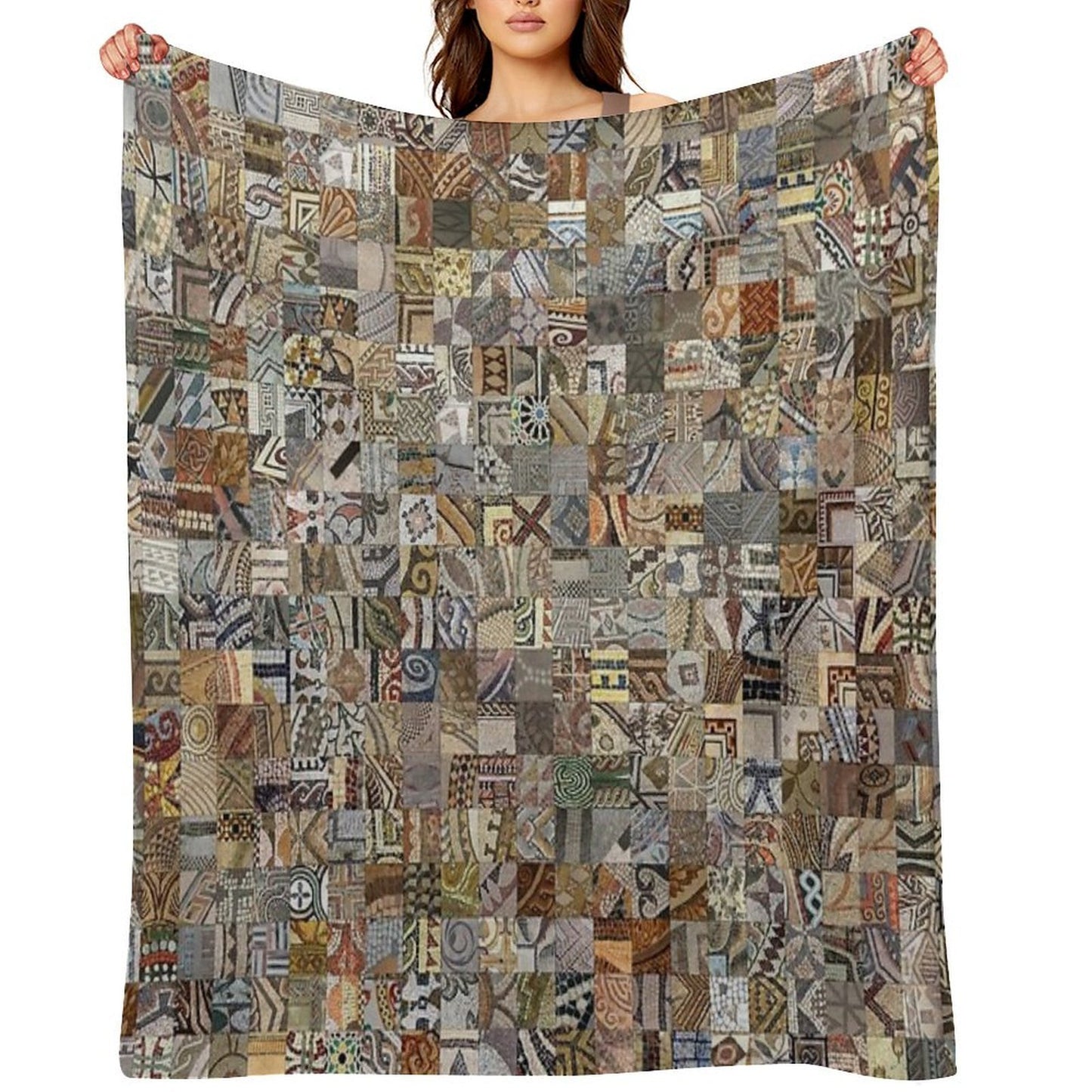 Mosaic Madness Plush Throw Blanket