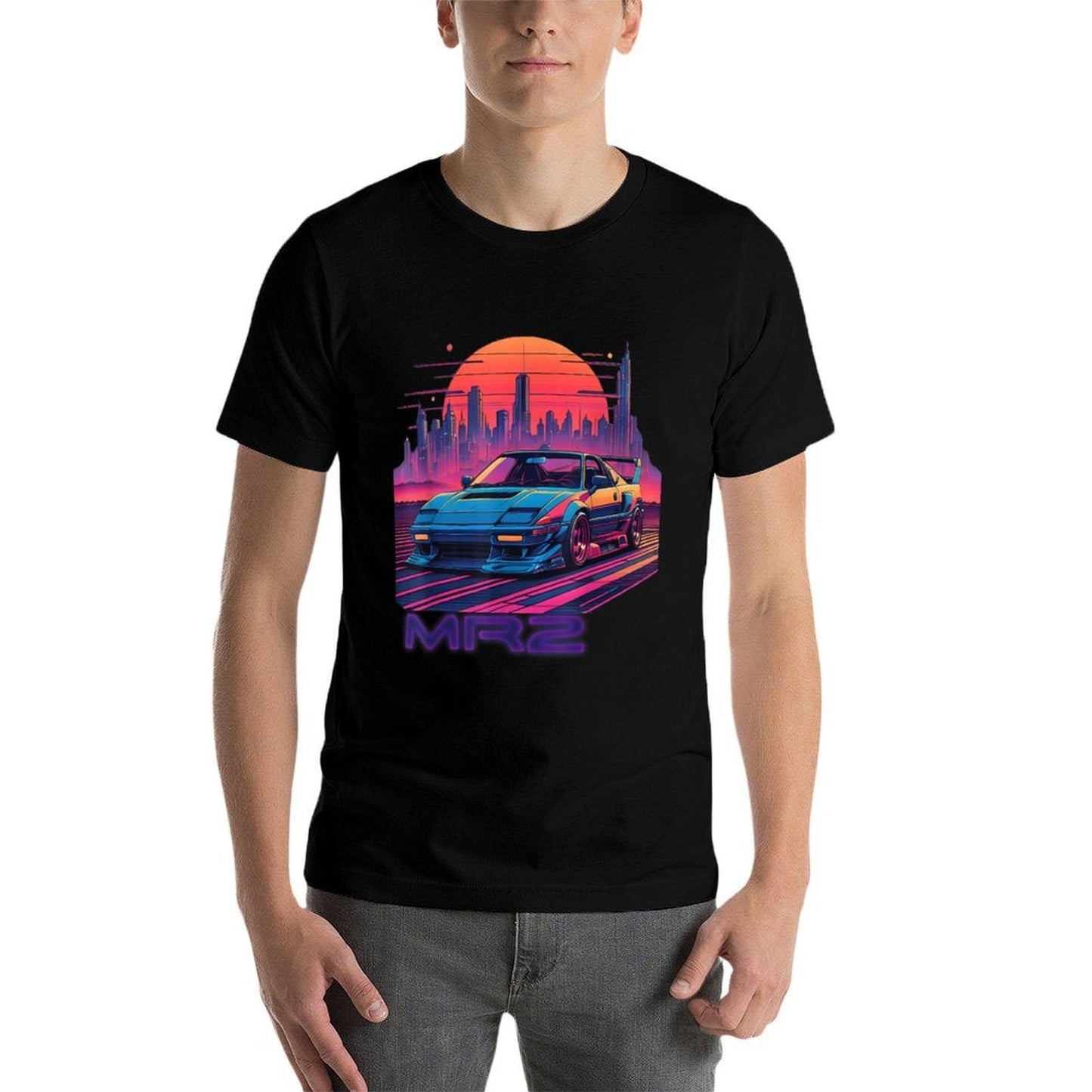 Neon Dreams 90s Japanese Sports Car MR2 in Cyberpunk City  Affordable Price T-Shirt
