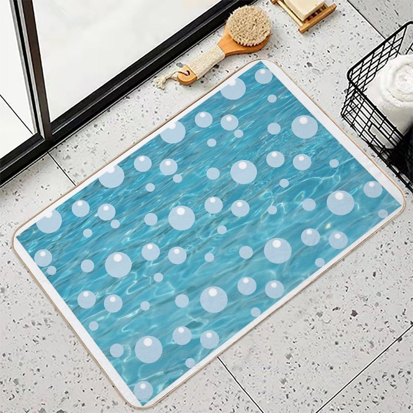 Watery Scene Anti-Trip Bath Mat