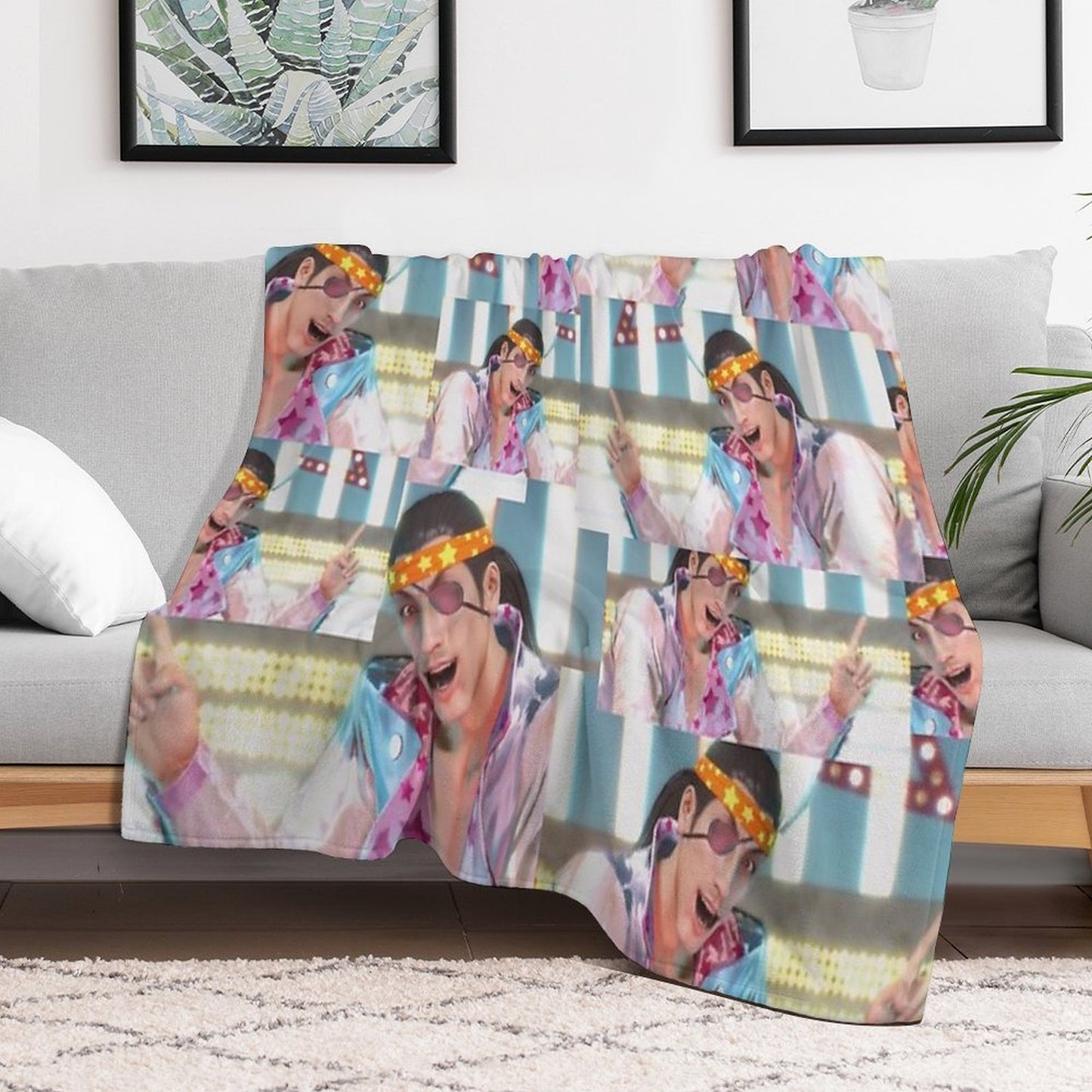 Goro Majima Yakuza Montage Premium Throw Blanket