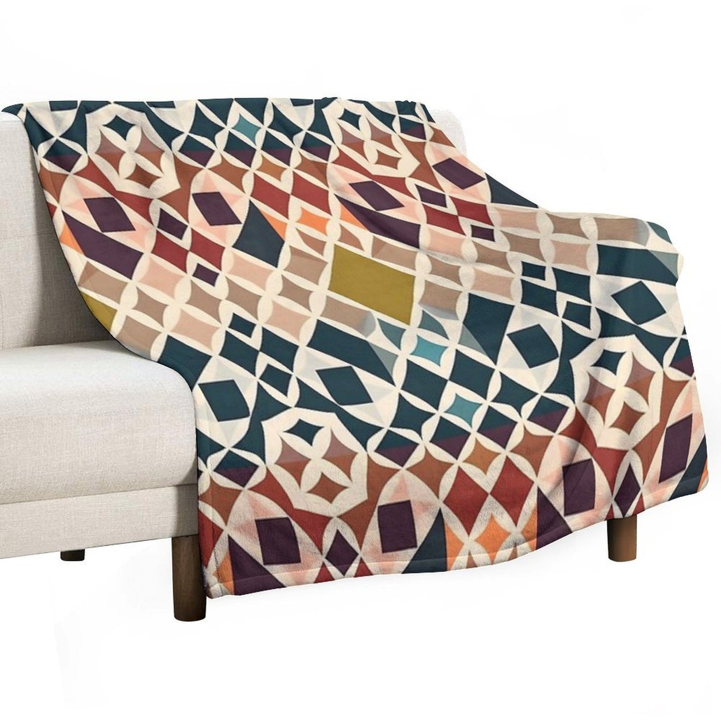 Abstract Geometric Design Durable Throw Blanket