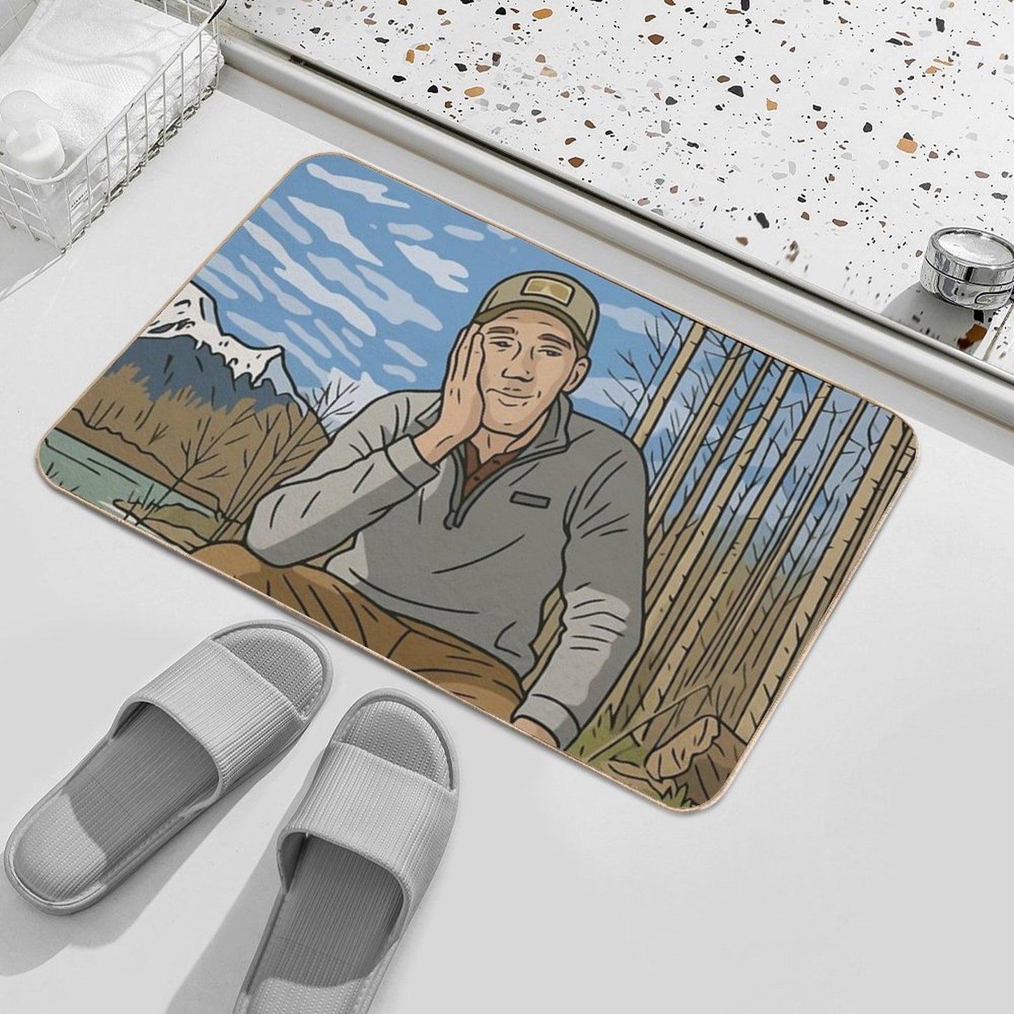 Outdoor Boys Retiring Repositionable Bath Mat