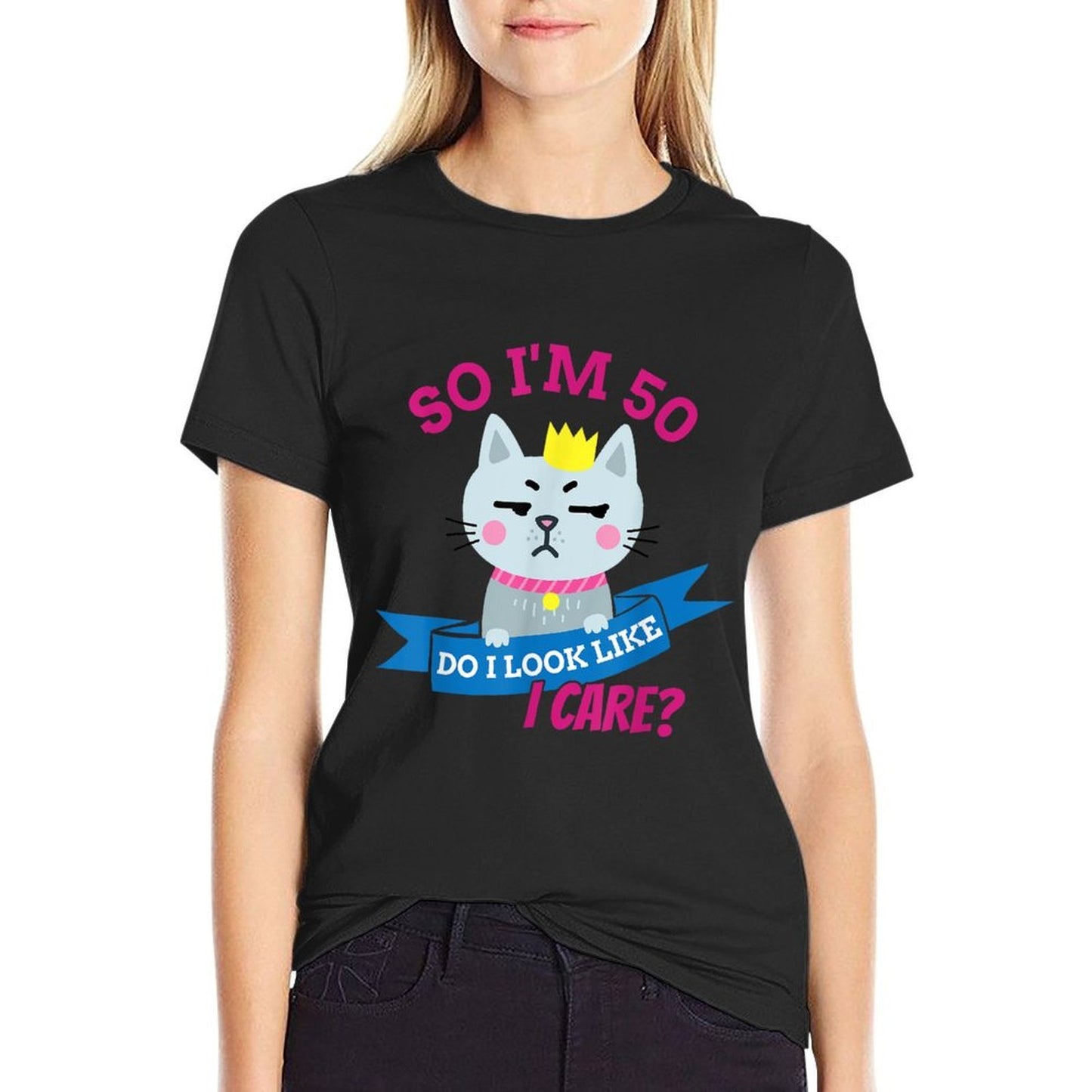 So I'm 50 Do I Look Like I Care Funny 50th Birthday Eco-friendly Material T-Shirt