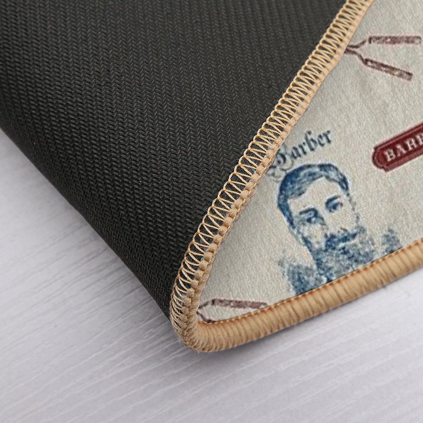 Vintage Barber Shop Mustache Easy Maintenance Bath Mat