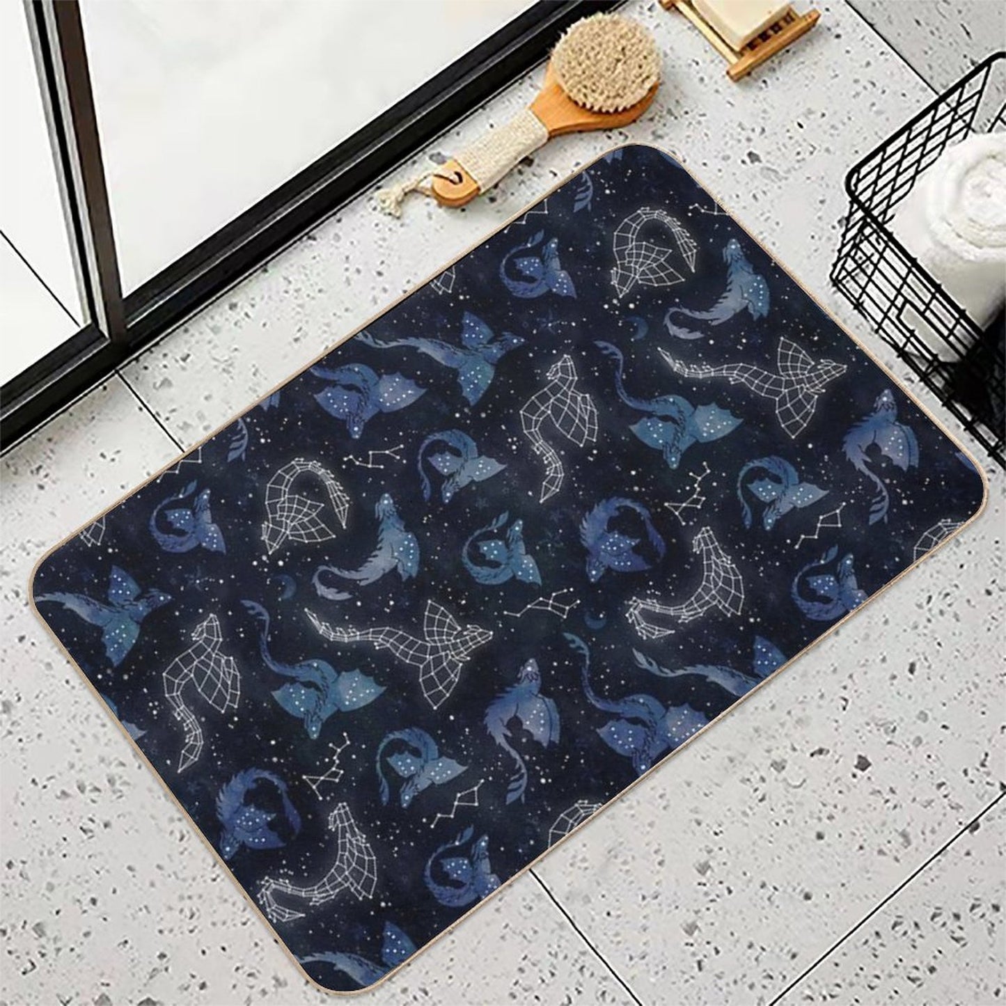 Dragon Star Constellations Non-Slip Bath Mat