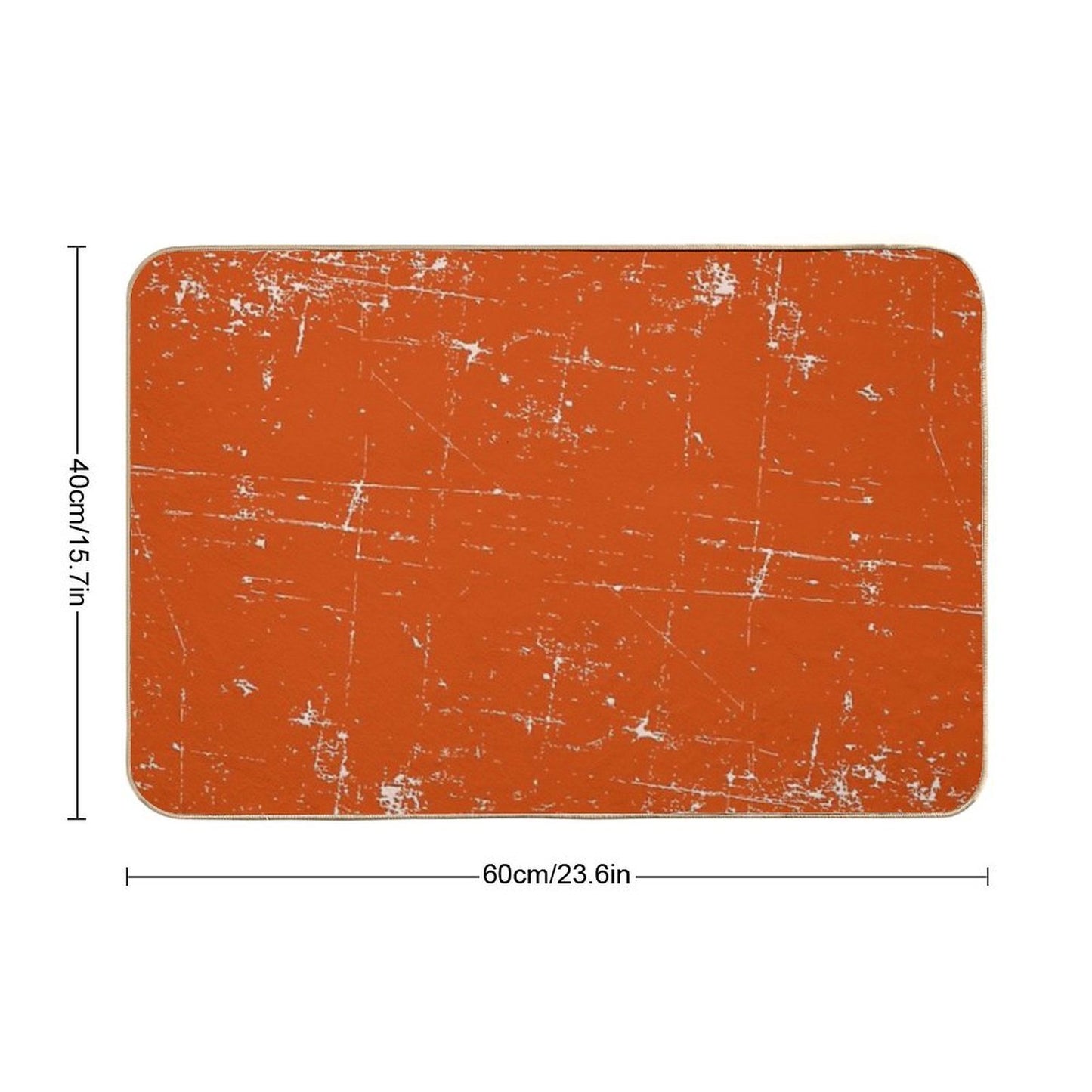 Burnt Orange Grunge Design Easy Maintenance Bath Mat