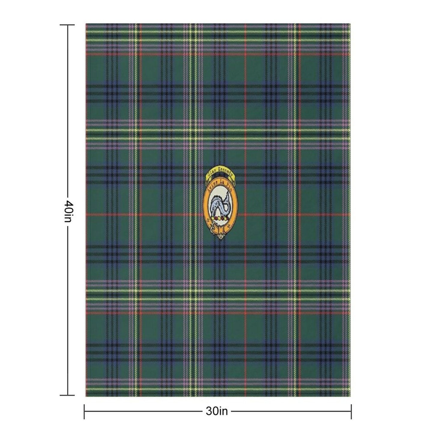 Kennedy Scottish Tartan And Crest Comfort Throw Blanket