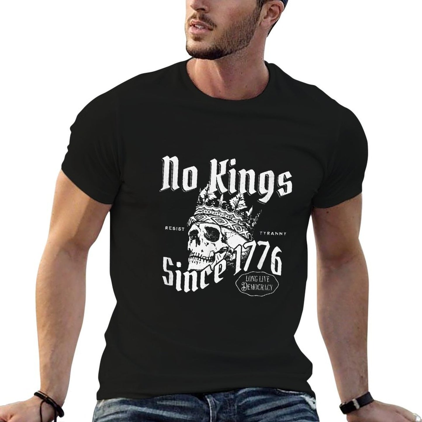 Retro Skull No Kings Since 1776 Resist  Classic T-Shirt
